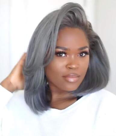 Mixed Gray Human Hair Wigs